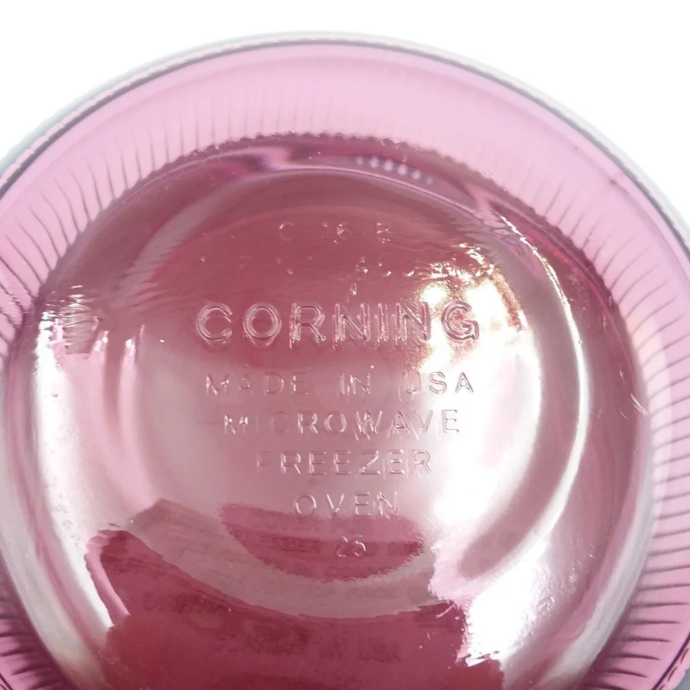 Corning Visions Cranberry Sandwich Plate H118 1 Pt Round‎ Bowl C16B Discontinued